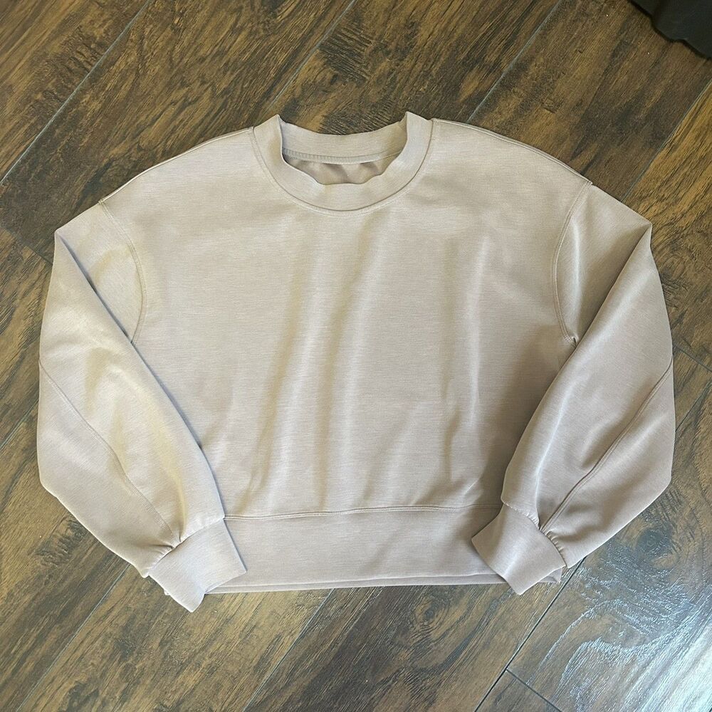 Lululemon Sweatshirt Womens 2 Brown Softstreme Perfectly Oversized Cropped Crew